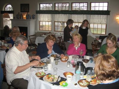 Smith Gathering: Fall at Katie and Karl's 11-28-09
Richard Taglieri; Mary Smith Taglieri; Lynette Wolcott Rood (Mary's HS Class mate); Rebecca Smith; (back to camera), Mary Glazer Higham
