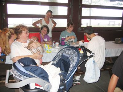 Eli's Admirers
L to R: Joan Higham Entwistle; Betty Higham Sauerzopf holding Eli Glazer; Susan Higham Foley; Ann Higham Hughes; Mary Higham Glazer; Mark Glazer
