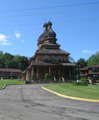 Dave Smith and Family Visit Church Tour 1
Sacred Heart Ukrainian Church in Johnson City, NY.  All wooden structure with elaborate carvings.
