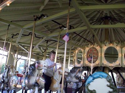 Dave Smith and Family Visit Carousel Tour 3
Jan Higham takes a spin.
