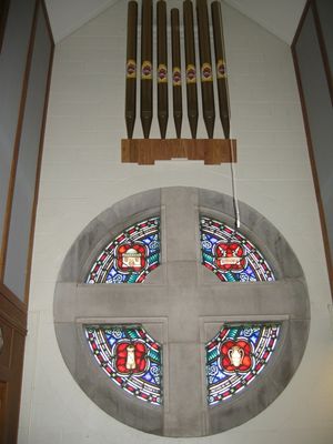 Dave Smith Visit at the Organ 7
Church window from the choir and organ loft
