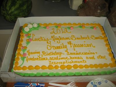 Reunion 2012
2012 Cake of Celebration and Commemoration

