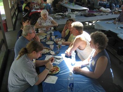 Reunion 2013 VBSP
Aerial View, Clockwise from lower left: Florie Parmelee; Richard Taglieri; Donna Smith Brinkman; Jane Curtiss Watkin; Mary Taglieri; Jim Parmelee; Miriam Smith Parmelee
