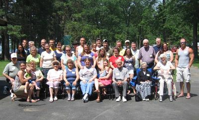 Reunion 2013 VBSP
Front Row: Kimberly Smith, holding nephew Bella Tousant; Mary Smith Taglieri; Jan Rung Smith; Miriam Smith Parmelee; Florie Parmelee; Rebecca Smith Tousant, holding Blake Tousant; Steven Smith; Arlene Glasier Smith; Jane Curtiss Wakin;
Row 2: Jack Higham; Jan Mack Higham; Ginger Lougheed Smith; Jane Higham; Abigail Parmelee; Katie Higham Phoenix; Sue Higham Foley; Laurel Higham; Walter Upham, Sr.; Wendy Upham; Bill Tousant;
Row 3: Dom, friend of Andrew; Andrew Awad; Richard Taglieri; Garret Smith; Andrew Smith; Donna Smith Brinkman; Nathan Parmelee; Jim Parmelee; Jen Fitzgerald; Dan Fitzgerald; Adam Phoenix; Ted Foley; Bob Abrams; Joe Higham; Walter Upham, Jr.
Attending the Reunion, but missing from photo: Mary Higham Glazier and Eli Gazer; and Randy and Laurie Fitzgerald Blowers
