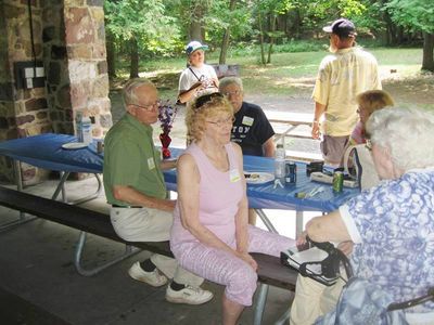 Reunion 2014 Green Lakes S.P.
Foreground: Bob Abrams; Jan Rung Abrams; Jane Curtiss Watkin
