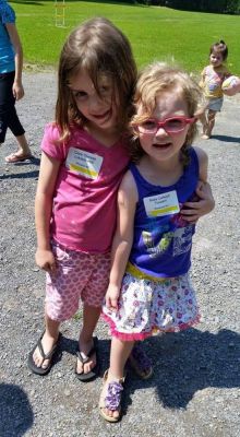 2015 Family Reunion, July 11, 2015
2nd Cousins, Clare Therese Lukaszewski and Bella Carleigh Tousant
Great granddaughters of Ralph and Jane Higham Smith
