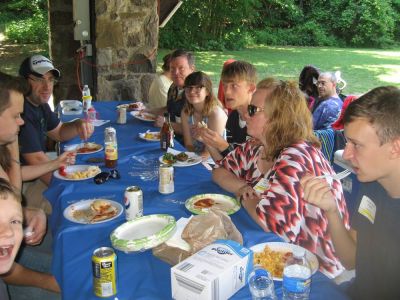 2015 Family Reunion, July 11, 2015
Mostly Highams
L to R: Sam Hughes; David Higham; hidden, Katie Higham Phoenix; Adam Phoenix; Joe Higham; Laurel Higham; Riley Hughes; Jane Higham; Joe Hughes.
Glazer family in far background
