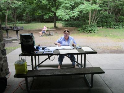 2016 Family Reunion July 9, 2016
Setaed: Registrar, Mary Smith Taglieri; 
Background: Ben Hughes and Audriann Glazer
