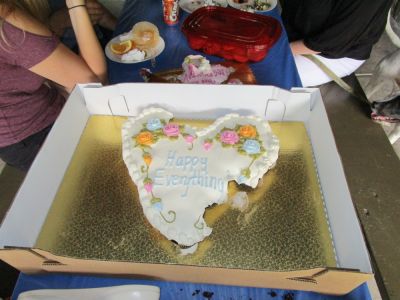 2016 Family Reunion July 9, 2016
Celebration Cake:  Happy (almost) Everything!  
See web site Reunion Info (or Archives) for complete list of celebrations for 2016.
