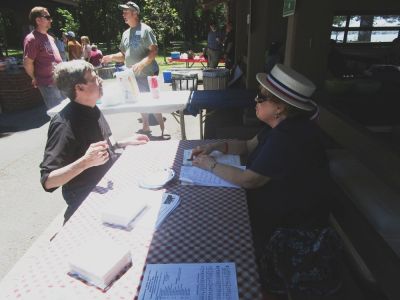 2018 Family Reunion, July 7, VBSP
Richard Sauerzopf at Registration with Mary T.
