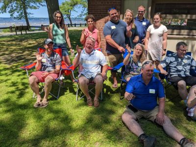 2022 Family Reunion July 9, 2022 VBSP
Seated by Family Group Heads:
Dan Higham and Lauren Vito Higham
Jim Higham and Margaret Bills Higham
Sue Higham Foley (seated); Ted Foley (sitting on ground); Andy Foley; Emily Rhone, guest; Arik Foley; Penny Zacharias, guest
(Joe Higham, see other picture)
