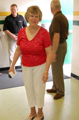 Sunday Party at OLS School
Guest of Honor: Jan Mack Higham; Jack Higham in background; greeter John Higham at door
