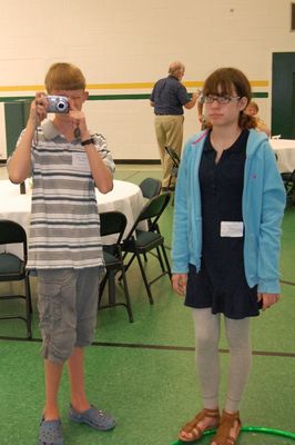 Sunday Party at OLS School
Guests:  Laurel Higham watches Riley Hughes shoot the shooter,
