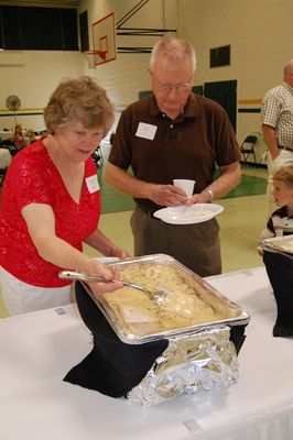 Sunday Party at OLS School
Food. Buffet: Jan and Jack start the buffet line
