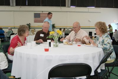 Sunday Party at OLS School
Tables: Jan and Jack Higham; Tom and Mary D'Angelo 
