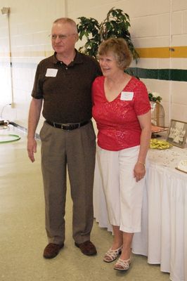 Sunday Party at OLS School
Cake.  Jack and Jan prepare to cut the cake
