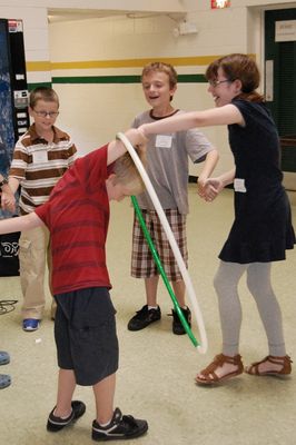 Sunday Party at OLS School
Games: Justin; Thomas; Tyler and Laurel "hoop" it up!
