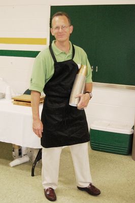 Sunday Party at OLS School
Food prep:  Ben Hughes helps out.
