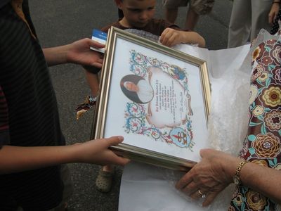 Saturday Church 8
Church: Family Gift, Papal Blessing for Jack and Jan on 50th Anniversary.
