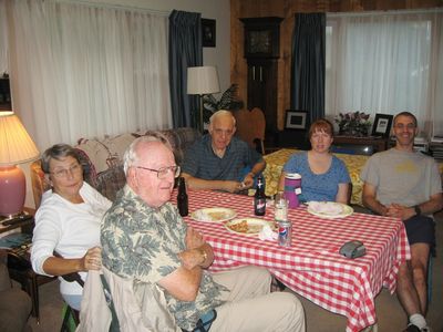 Friday/Saturday Breakfast and Picnic
Picnic: (Clockwise) Dick Wilson; Cathy Wilson; Art Glazer; Mary Glazer; Mark Glazer in Living Room.
