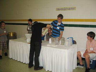 Sunday Party at OLS School
Food: Beverage Barons: L to R: Tyler Entwistle; Nicholas Higham; Jacob Higham (back to camera) David Higham; Arik Foley; Andrew Awad

