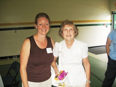 Sunday Party at OLS School
Guests: Aunt Eleanor Mack Paukett greeted by niece Ann Higham Hughes
