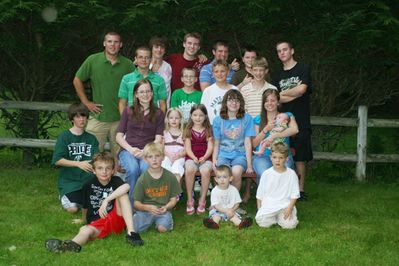 Friday/Saturday Breakfast and Picnic
Picnic: Higham Grandchildren: (Front) Tim Awad; Tyler, Justin and Cole Entwistle; Sam Hughes Seated: Rachel, Madison, Julia, and Laurel Higham; Katie Higham holding Eli Glazer
Standing: (Front) David and Thomas Higham; Joe and Riley Hughes; (Back) Andy Foley; Andrew Awad; Arik Foley; Dan, Nick, and Jake Higham
