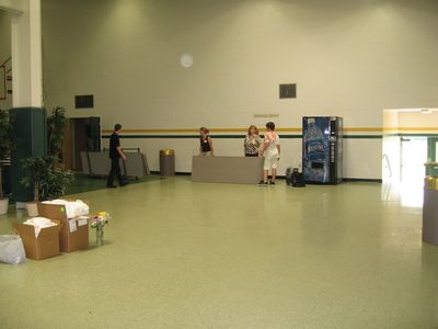 Sunday Party at OLS School
Food Clean Up: Tables put away, chairs stored, everything back in order at OLS.
