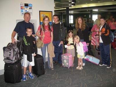 Thursday Trip Home
All lined up ready to board for Florida. 
John; Thomas; Rachel; Jacob Julia; Madison; Cathy; and Nick Higham
