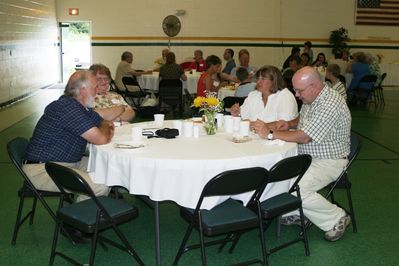 Sunday Party at OLS School
Tables: L to R: Bob Sauerzopf; Betty Higham Sauerzopf; Cathy Sauerzopf Yuelling; Jay Yuelling
