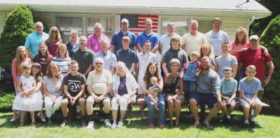 60th Anniversary Party Jack & Jan August 10, 2019
Celebrating 60 years, June 20, 2019
Front row, L to R: Laurel Higham, holding, Audriann Glazer; Ann Higham Hughes; Sam Hughes; Grandpa Jack Higham, Grandma Jan Mack Higham; Katie Higham Phoenix, holding Jonathan Phoenix; Peggy Bills Higham; James Bryan Phoenix; Andy Foley; Eli Glazer; Cole Entwistle

Middle row: Madison Higham; Julia Higham; Mary Higham Glazer; Mark Glazer; Ben Hughes; Riley Hughes; David Higham; Justin Entwistle; Jane Higham; Dan Higham; Jim Entwistle

Back row: John Higham; Cathy Foster Higham; Sue Higham Foley; Ted Foley; Adam Phoenix; Arik Foley; Joe Higham; Jim Higham; Vince Palleschi; Joan Higham Entwistle Also attending, but absent from photo: Andrew Awad; Aley VanDerPoel; Nadia Awad
