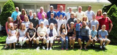 60th Anniversary Party Jack & Jan August 10, 2019
Celebrating 60 years, June 20, 2019
Front row, L to R: Laurel Higham, holding, Audriann Glazer; Ann Higham Hughes; Sam Hughes; Grandpa Jack Higham, Grandma Jan Mack Higham; Katie Higham Phoenix, holding Jonathan Phoenix; Peggy Bills Higham; James Bryan Phoenix; Andy Foley; Eli Glazer; Cole Entwistle

Middle row: Madison Higham; Julia Higham; Mary Higham Glazer; Mark Glazer; Ben Hughes; Riley Hughes; David Higham; Justin Entwistle; Jane Higham; Dan Higham; Jim Entwistle

Back row: John Higham; Cathy Foster Higham; Sue Higham Foley; Ted Foley; Adam Phoenix; Arik Foley; Joe Higham; Jim Higham; Vince Palleschi; Joan Higham Entwistle Also attending, but absent from photo: Andrew Awad; Aley VanDerPoel; Nadia Awad
