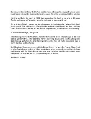 Krispy Kreme Connection, page 3
Mike Harding relates his life story in a newspaper interview, and his connection to Betty Higham, daughter of Charles William Higham. This is page 3 of 3.
