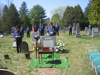 John H. Mack Funeral
John's burial took place in Mount Evergreen Cemetery, Woodstock, NY, April 13, 2012.  
A contingent from the American Legion conducted a military service.
